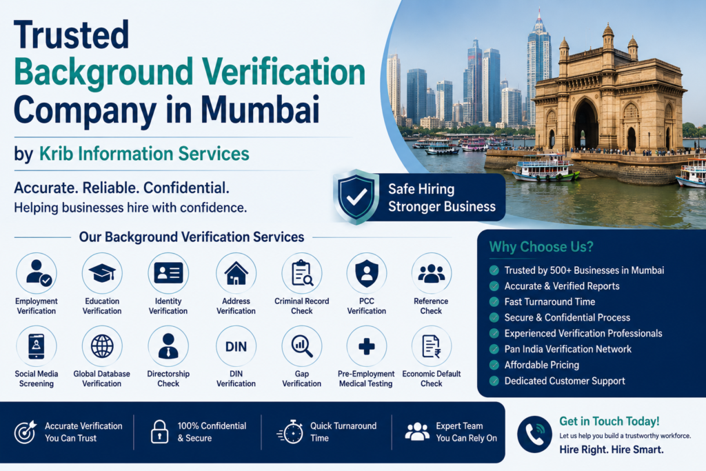 Trusted Background Verification Company in Mumbai by Krib Information Services